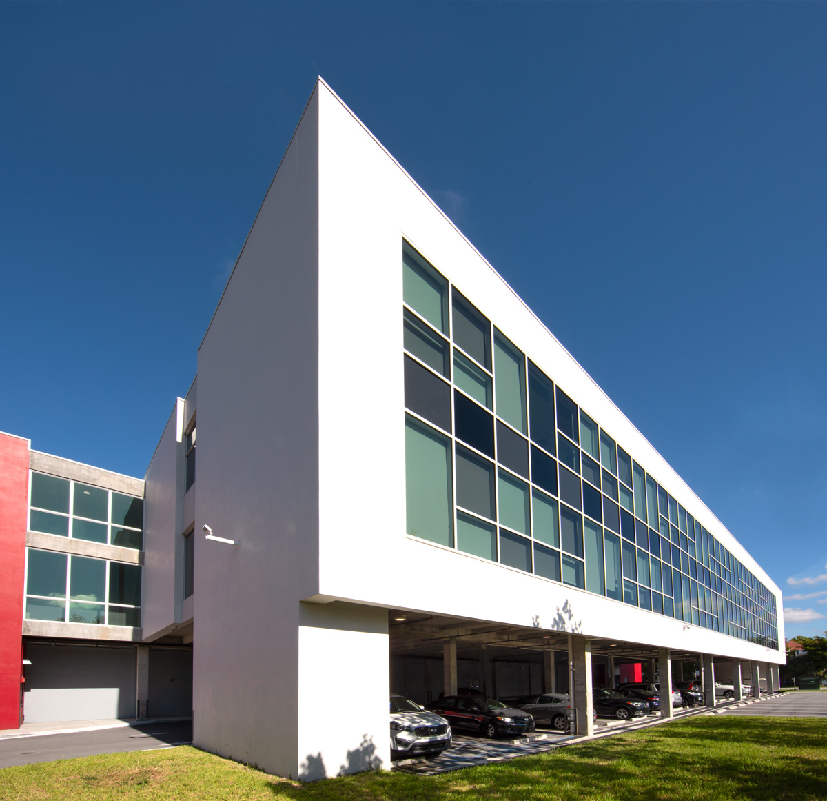 Architectural view of the Mater Academy stem charter high school in Miami, FL